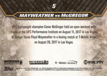 2017 Topps On Demand  Mayweather vs McGregor Road to August 26th #5 McGregor Trains Back