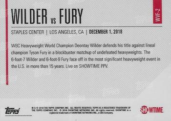 2018 Topps Now Showtime Championship Boxing #WVF-2 Wilder vs Fury Back