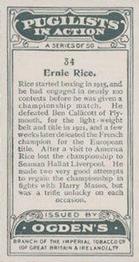 1928 Ogden's Pugilists in Action #34 Ernie Rice Back