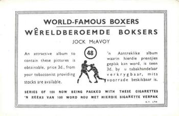 1935 United Tobacco World Famous Boxers #48 Jock McAvoy Back