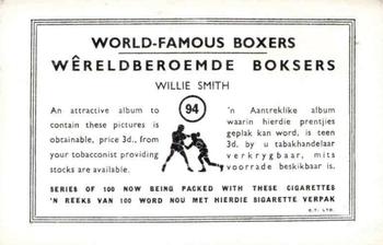 1935 United Tobacco World Famous Boxers #94 Willie Smith Back