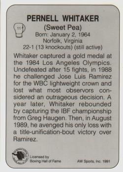 1991 All World #11 Pernell Whitaker Back