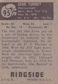 1951 Topps Ringside #95 Gene Tunney Back