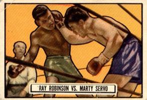 1951 Topps Ringside #34 Ray Robinson vs. Marty Servo Front
