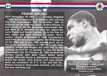 1991 Ringlords #41 Frank Bruno Back