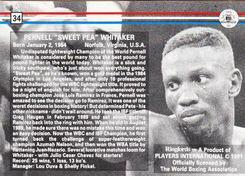 1991 Ringlords #34 Pernell Whitaker Back