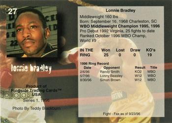 1996 Ringside #27 Lonnie Bradley Back