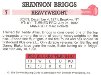 1993 Brown's #7 Shannon Briggs Back