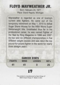 2010 Ringside Boxing Round One #17 Floyd Mayweather Jr. Back