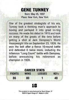 2010 Ringside Boxing Round One #18 Gene Tunney Back