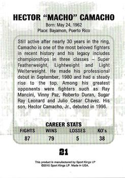 2010 Ringside Boxing Round One #21 Hector Camacho Back