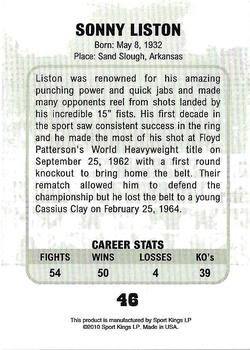 2010 Ringside Boxing Round One #46 Sonny Liston Back