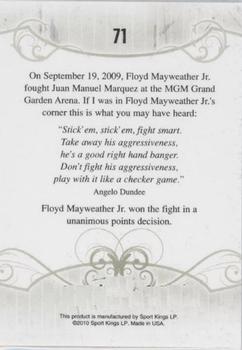 2010 Ringside Boxing Round One #71 Floyd Mayweather Jr. Back