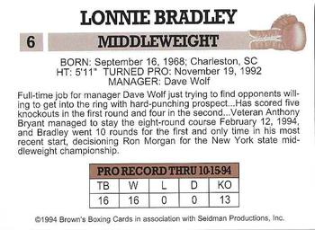 1994 Brown's #6 Lonnie Bradley Back