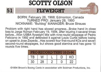 1994 Brown's #51 Scott Olson Back