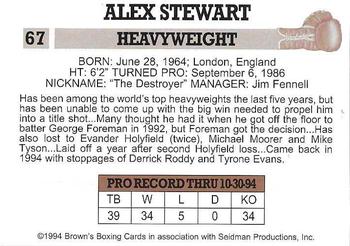 1994 Brown's #67 Alex Stewart Back