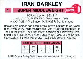 1992 Brown's #4 Iran Barkley Back
