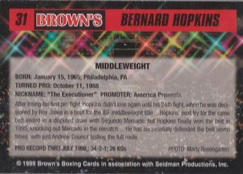 1999 Brown's #31 Bernard Hopkins Back