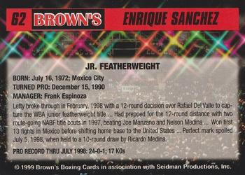 1999 Brown's #62 Enrique Sanchez Back