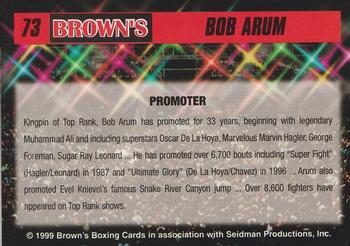 1999 Brown's #73 Bob Arum Back