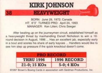 1997 Brown's #38 Kirk Johnson Back