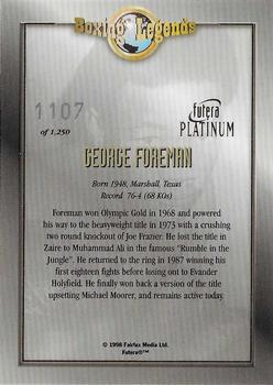 1998 Futera Platinum Boxing Legends #NNO George Foreman Back