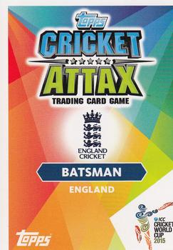2015 Topps Cricket Attax ICC World Cup #32 Joe Root Back