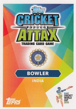 2015 Topps Cricket Attax ICC World Cup #57 Bhuvneshwar Kumar Back