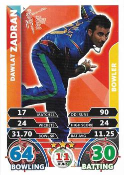 2015 Topps Cricket Attax ICC World Cup #4 Dawlat Zadran Front
