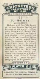 1926 Player's Cricketers (Caricatures by RIP) #20 Percy Holmes Back