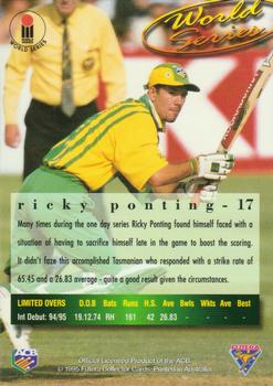 1995-96 Futera Cricket #17 Ricky Ponting Back