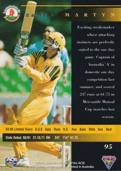 1995-96 Futera Cricket #95 Damien Martyn Back