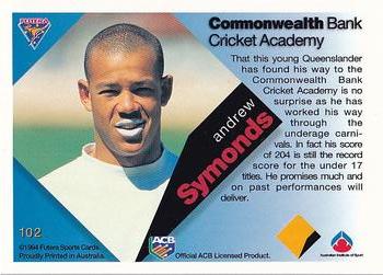 1994-95 Futera Cricket #102 Andrew Symonds Back