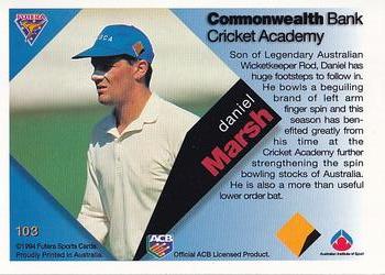 1994-95 Futera Cricket #103 Daniel Marsh Back