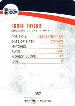 2018 Tap 'N' Play We are England Cricket #057 Sarah Taylor Back
