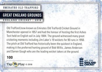 2018 Tap 'N' Play We are England Cricket #100 Emirates Old Trafford Back