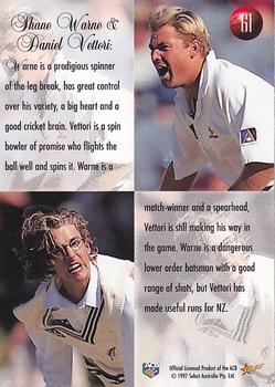 1997-98 Select #61 Shane Warne / Daniel Vettori Back