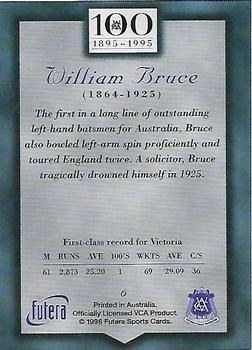 1996 Futera Victorian Cricket Association 1895-1995 #6 William Bruce Back