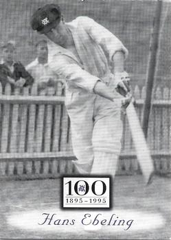 1996 Futera Victorian Cricket Association 1895-1995 #17 Hans Ebeling Front