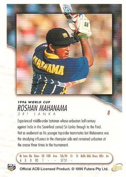 1996 Futera World Cup #45 Romesh Kaluwitharana Back