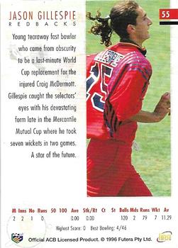 1996 Futera World Cup #55 Jason Gillespie Back