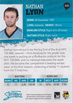 2012-13 SEP T20 Big Bash League #028 Nathan Lyon Back
