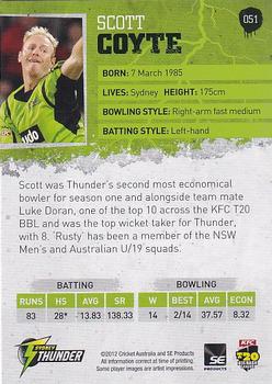 2012-13 SEP T20 Big Bash League #051 Scott Coyte Back