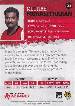 2012-13 SEP T20 Big Bash League #082 Muttiah Muralitharan Back