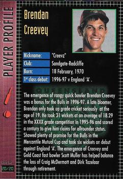 1997-98 Queensland Bulls Cricket #20 Brendan Creevey Back