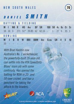 2008-09 Select Cricket Australia #70 Daniel Smith Back
