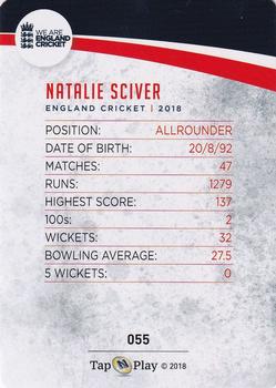 2018 Tap 'N' Play We are England Cricket - Silver Foil #055 Natalie Sciver Back