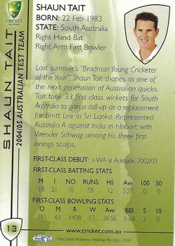 2004-05 Elite Sports Cricket Australia #13 Shaun Tait Back