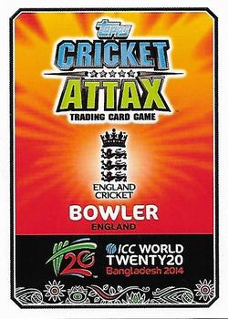 2014 Topps Cricket Attax ICC World Twenty20 #42 Stuart Broad Back