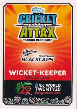 2014 Topps Cricket Attax ICC World Twenty20 #80 Brendon McCullum Back